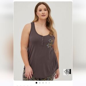 Torrid, Super Soft Henley Sleeveless Sleep Tank, size 1